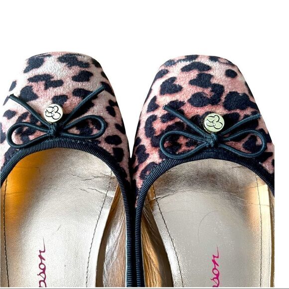 Jessica Simpson Madison Animal Print Crisscross Ankle Ballet Flat Shoes Sz 4M - Picture 9 of 14